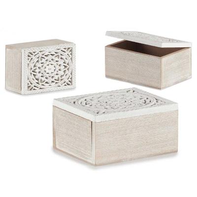 CAJA CALADA MADERA RECTANGULAR BLANCO