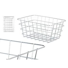 CESTA METAL CROMADA RECTANGULAR MED 21X31X14 CM