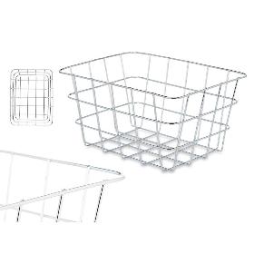 CESTA METAL CROMADA RECTANGULAR PEQ 18.5X24X12.5 CM