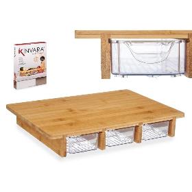 TABLA BAMBU CON 3 COMPARTIMENTOS 40X28X6 CM