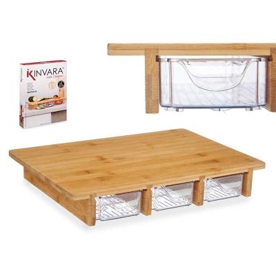 TABLA BAMBU CON 3 COMPARTIMENTOS 40X28X6 CM