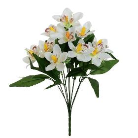 RAMO ORQUIDEA SATIN X 10-46 CM BLANCO