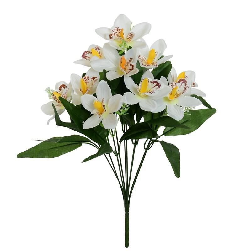 RAMO ORQUIDEA SATIN X 10-46 CM BLANCO