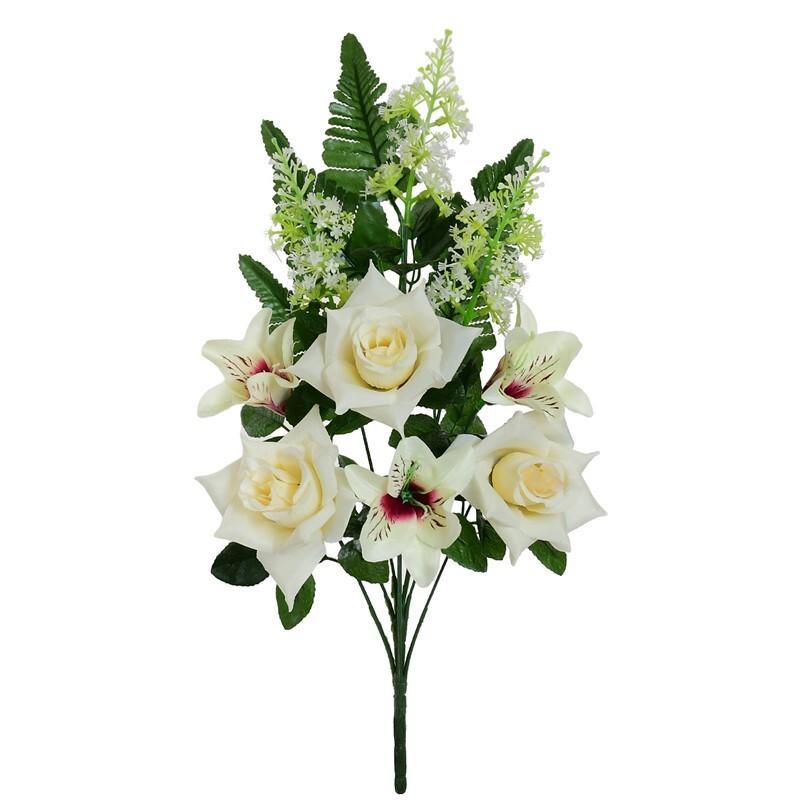 CONJUNTO ROSAS-ASTRO X 9-51 CM CREMA