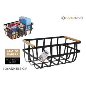 CESTA ORDENAC NEGRO-WOOD 36C22C15.5