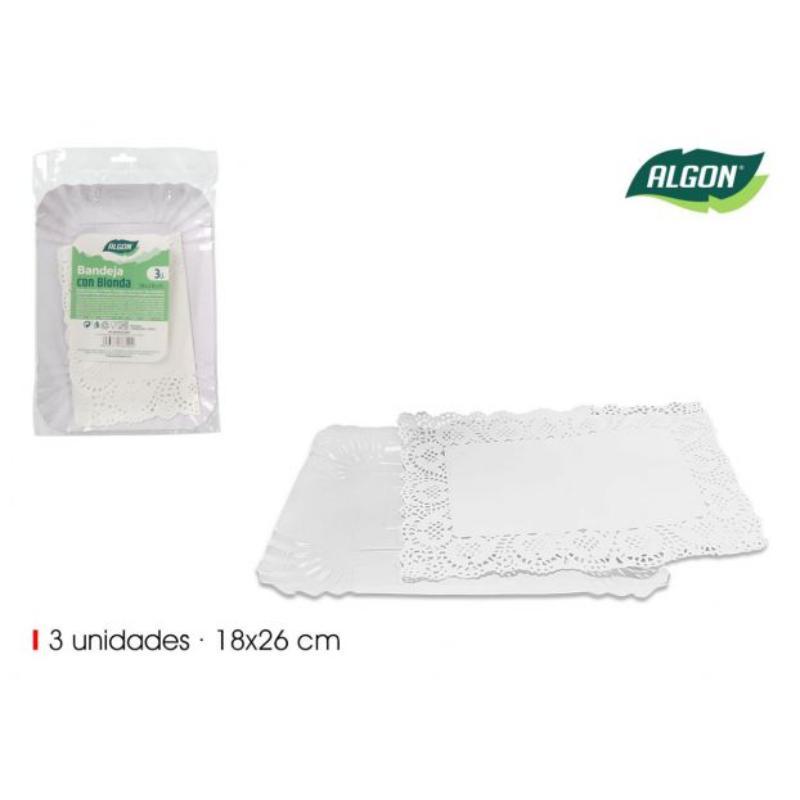 SET 3 BANDEJA RECT BLONDA 18X26 CM ALGON