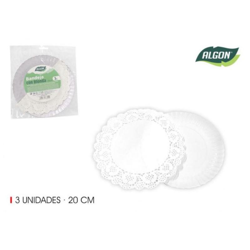 SET 3 BANDEJA RED CON BLONDA 20 CM ALGO
