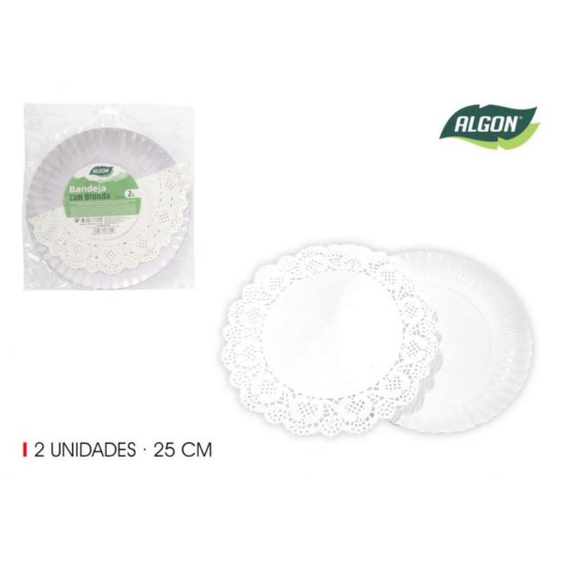 SET 2 BANDEJA RED CON BLONDA 25 CM ALGON