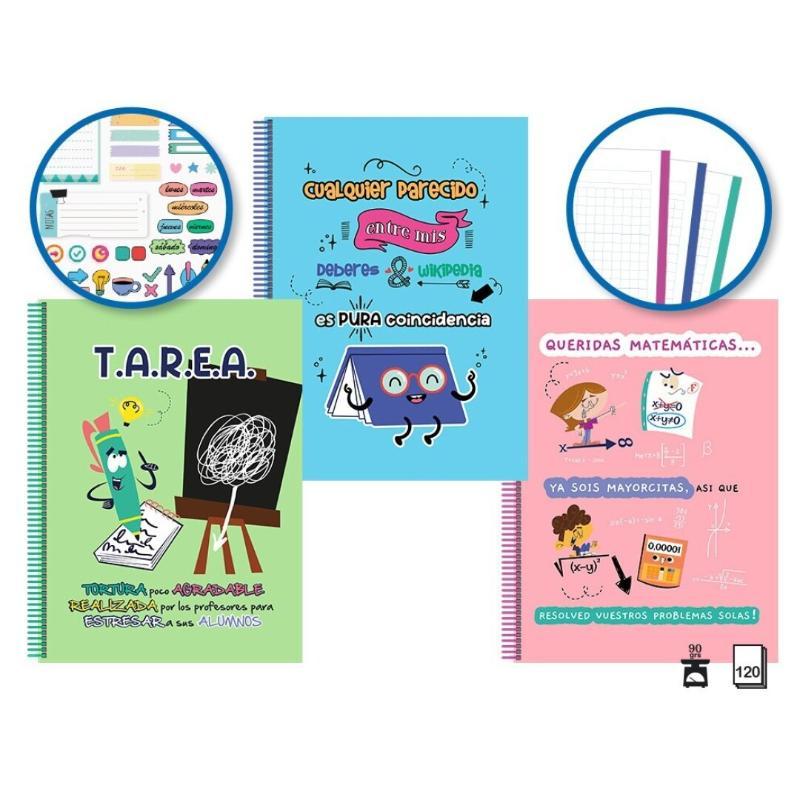 CUADERNO SCHOOL A4 120 HOJAS C/PEGATINAS