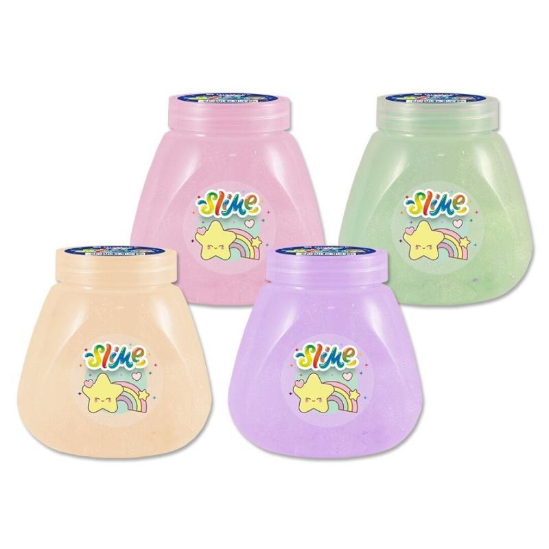 SLIME TRANSPARENTE CON BRILLANTINA A COLOR