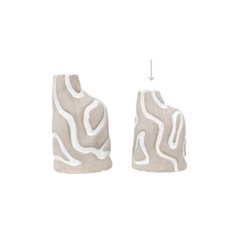 FLORERO PORCELANA 16*11*25 NAT/BLANC