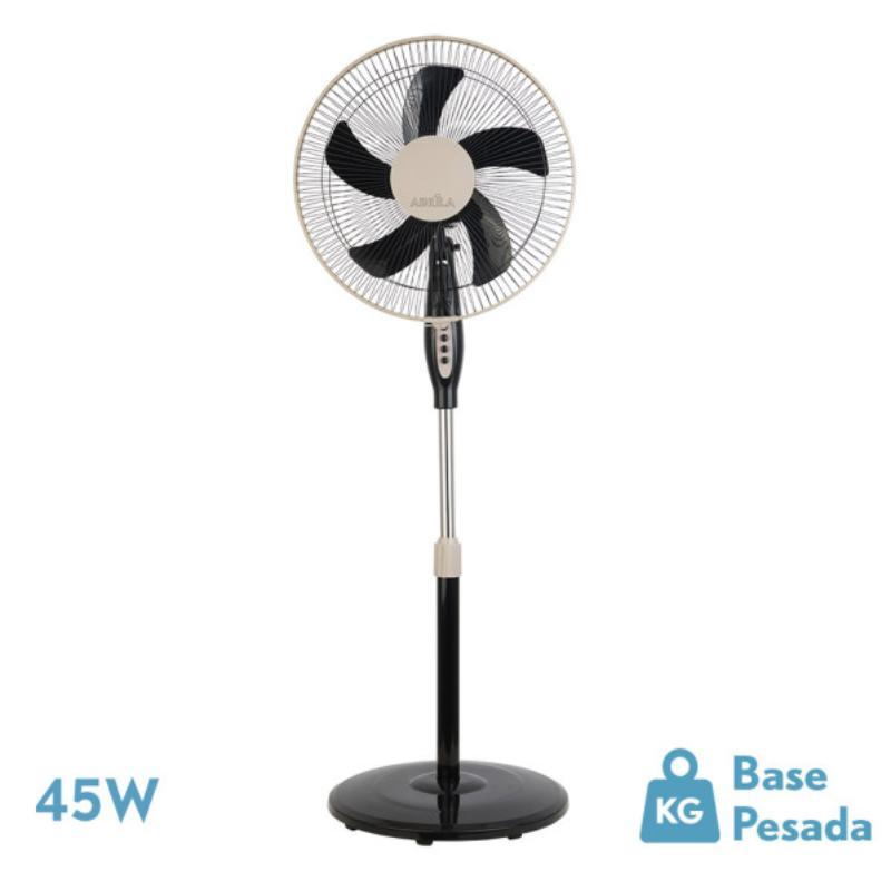 VENTILADOR DE PIE BELMONTE NEGRO/BEIG 3 VEL.45W 5 ASPAS ORIENTABLE Y FIJO