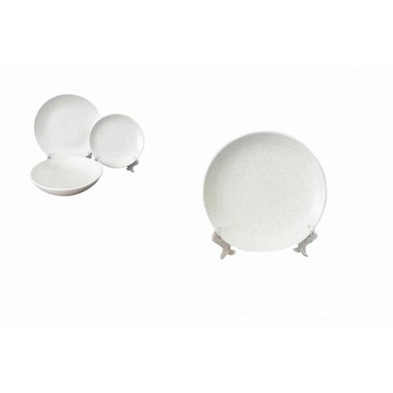 PLATO GRES 26 CM BLANCO Y NEGRO