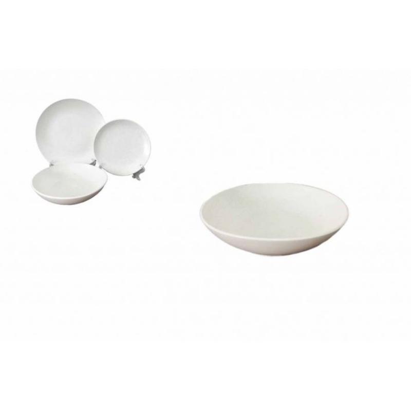 PLATO GRES 20 CM BLANCO Y NEGRO