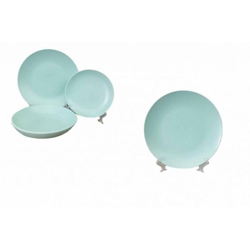 PLATO GRES 26 CM AZUL Y NEGRO
