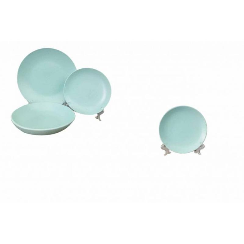 PLATO GRES 20 CM AZUL Y NEGRO