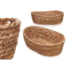 CESTO OVALADO 26 CM NATURAL 16 x 26 x 9 cm.