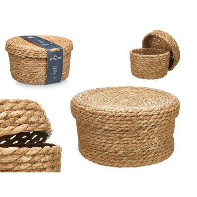 CESTO TAPA REDONDO GRD NATURAL 25 x 25 x 16 cm.