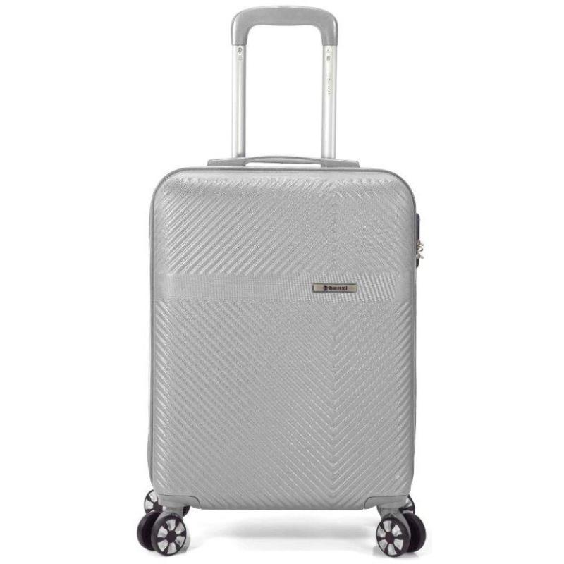 MALETA ABS 4 RUEDAS DOBLE 50 CM PLATA