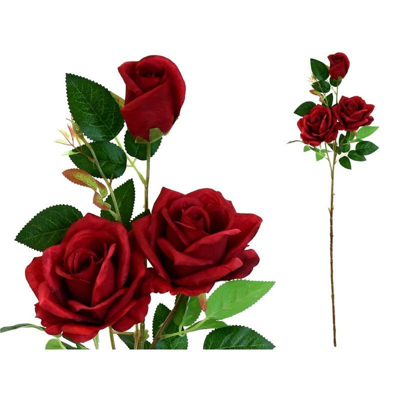 VARA ROSAS X 3 -85 CM ROJO