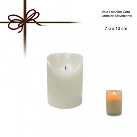 VELA LED ALOE CERA LLAMA EN MOVIMIENTO 7.5X10 CM