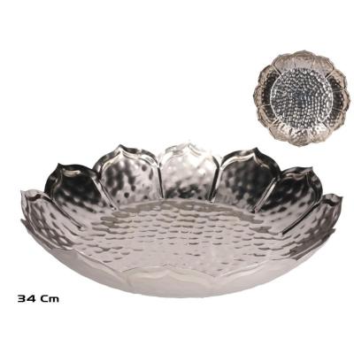 BANDEJA METAL 34X34X6 CM NIQUEL