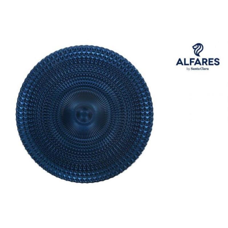 PLATO PRESENTACION VIDRIO 31 CM AZUL