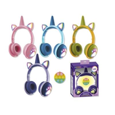 AURICULARES BLUETOOTH UNICORNIO CON LUZ LED