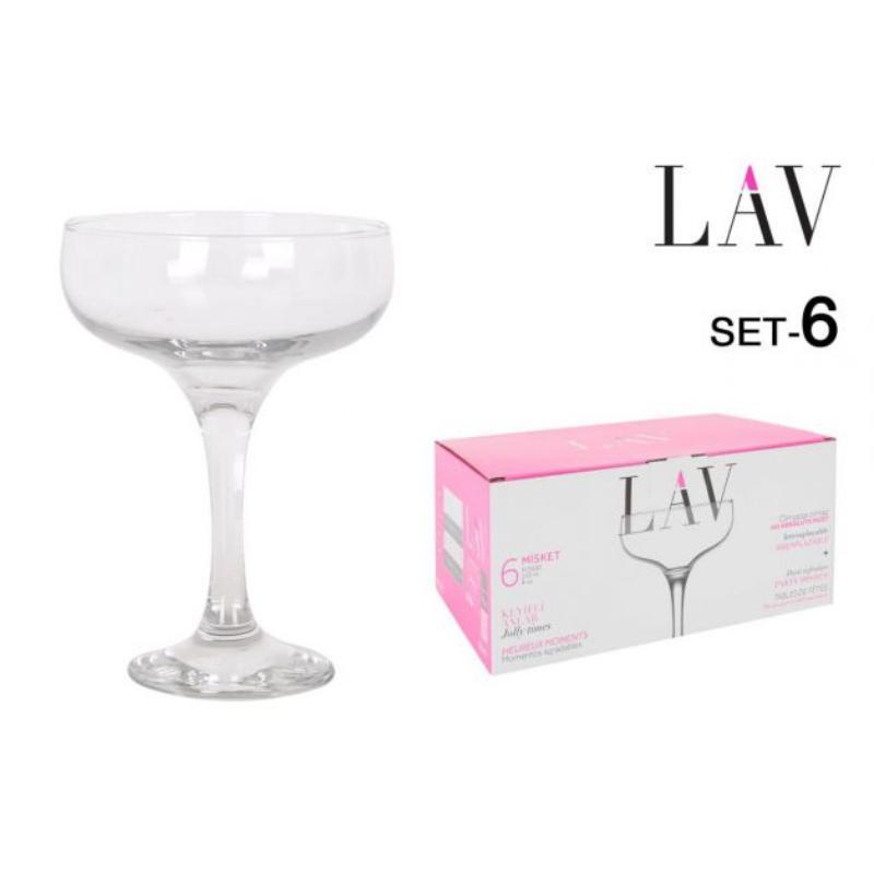 SET 6 COPAS CHAMPAGNE 235 CC