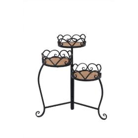 SET 3 PEDESTALES FORJA/RATTAN 23*60 CM