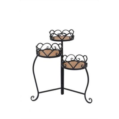 SET 3 PEDESTALES FORJA/RATTAN 23*60 CM