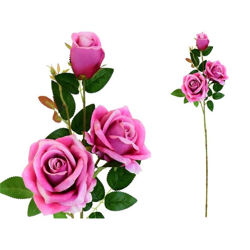 VARA ROSAS X 3 -85 CM FUCSIA