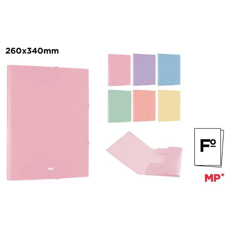 CARPETA CON SOLAPA Y GOMA Fº PASTEL SURTIDO