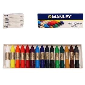 ESTUCHE 15 CERAS MANLEY COLORES SURTIDOS