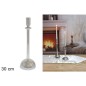 CANDELABRO VIDRIO 30 CM PLATA