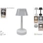 LAMPARA DE MESA 23 CM BLANCA 3 LUMINS A BATERIA 2 COLORES
