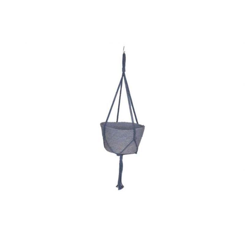 MACETA C/CUERDA RAFIA 23*12 (120 CM ) GRIS