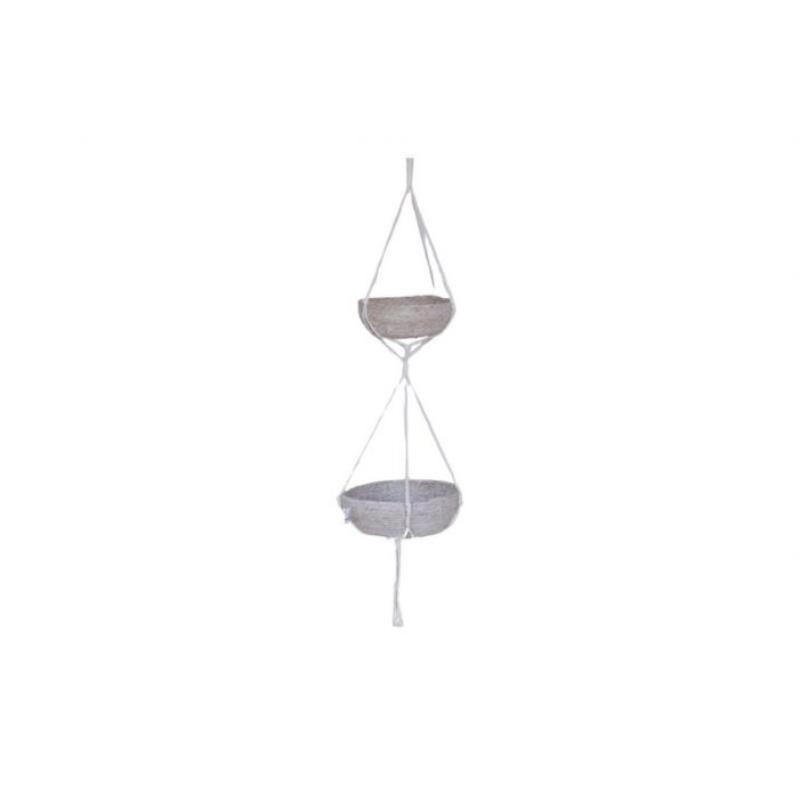 2 X MACETA C/CUERDA 30X10/25X9 (120CM) BLANCO