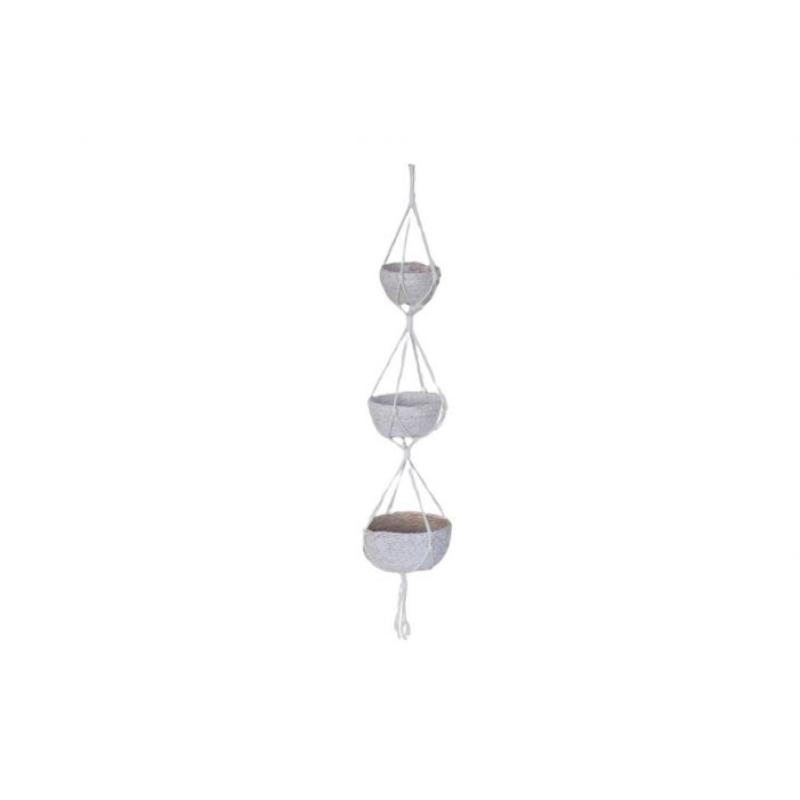 3 X MACETA C/CUERDA 25X11 (120CM) BLANCO