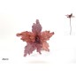 TALLO CON FLOR TERCIOPELO CON HOJAS GLITERADAS ROS