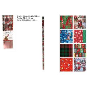 ROLLO PAPEL REGALO NAVIDEÑO 60GR 100X300 CM SURT