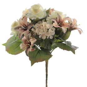 BOUQUET ROSA LILIUM HYDRANGEA BEIGE