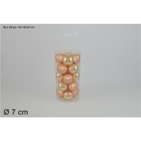 SET 20 BOLAS CRISTAL 7 CM 2 SURT ORO LUCIDO / OPACO