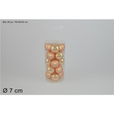 SET 20 BOLAS CRISTAL 7 CM 2 SURT ORO LUCIDO / OPACO