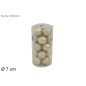 SET 20 BOLAS VIDRIO 7 CM 2 SURT BEIGE LUCIDO-OPACO
