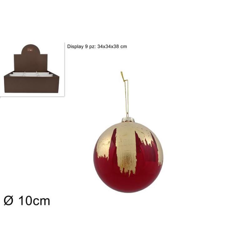 BOLA 10 CM ROJO / ORO