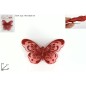 MARIPOSAS CON DIAMANTES CON PINZA JUEGO 2 PZ ROJO