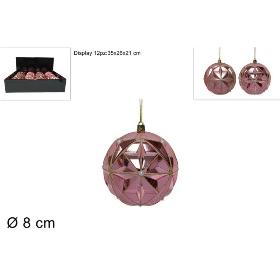 BOLA 8 CM ROSA DECORADA CON PERLA