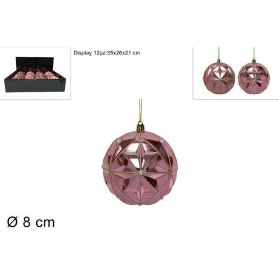 BOLA 8 CM ROSA DECORADA CON PERLA