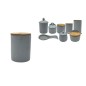 TARRO C/TAPA BAMBO 10*13 GRIS/ORO